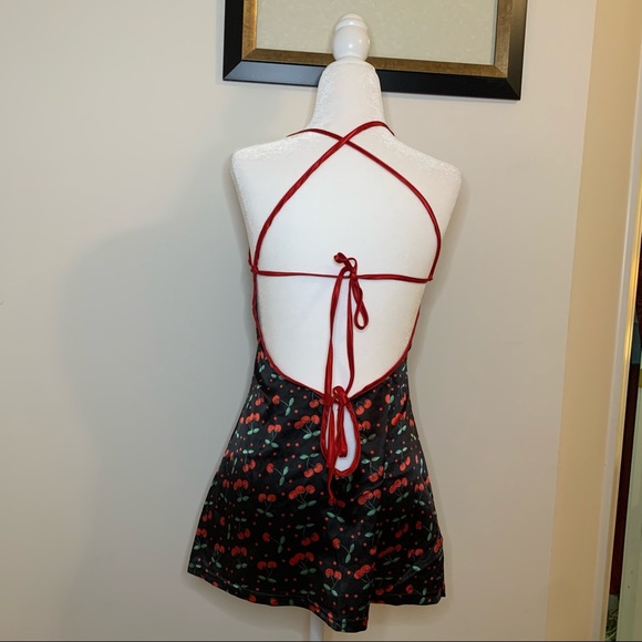Seven ‘Til Midnight Sexy Cherry Lace Up Teddy - Picture 3 of 4